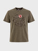 Men's Olive Relaxed Fit Graphic Printed Character Street Wear T-Shirt