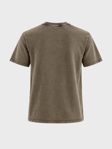 Men's Olive Relaxed Fit Graphic Printed Character Street Wear T-Shirt