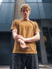 Men's Brown Regular Fit Embroidered Street Wear T-Shirt