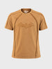 Men's Brown Regular Fit Embroidered Street Wear T-Shirt