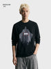 Men's Black Regular Fit Graphic Printed Character Casual T-Shirt
