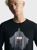 Men's Black Regular Fit Graphic Printed Character Casual T-Shirt