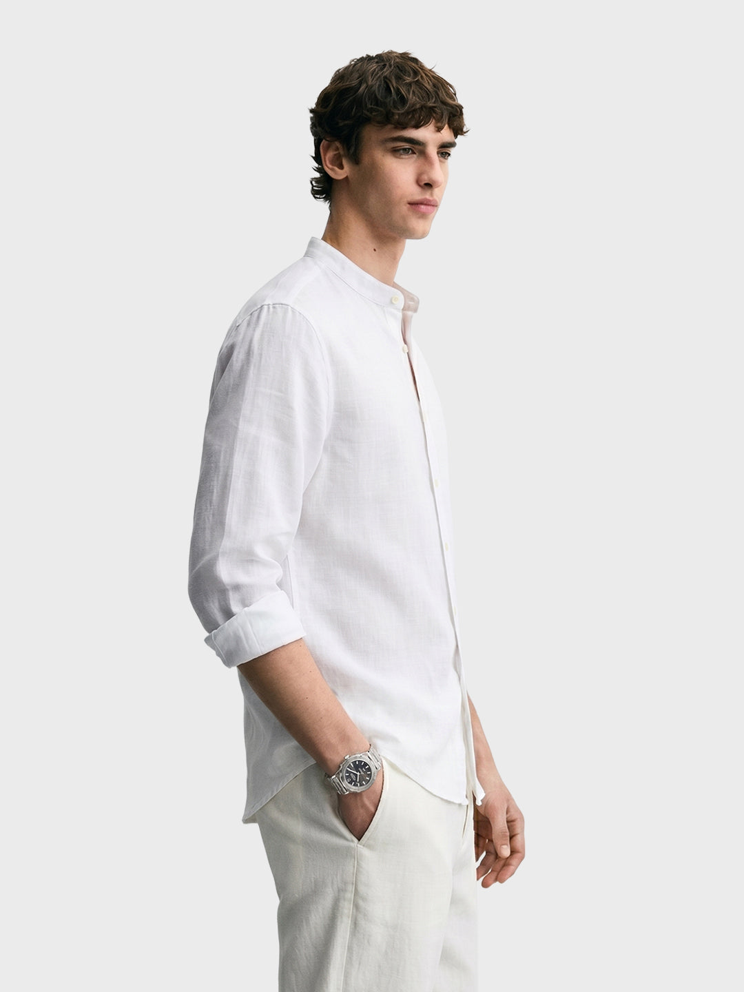 Men's White Relaxed Fit Solid Casual Shirt