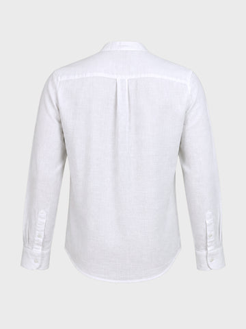 Men's White Relaxed Fit Solid Casual Shirt