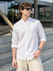 Men's White Relaxed Fit Solid Casual Shirt