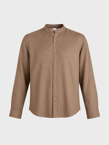 Men's Khaki Relaxed Fit Solid Casual Shirt