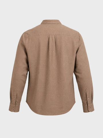 Men's Khaki Relaxed Fit Solid Casual Shirt