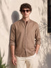 Men's Khaki Relaxed Fit Solid Casual Shirt