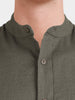 Men's Olive Relaxed Fit Solid Casual Shirt
