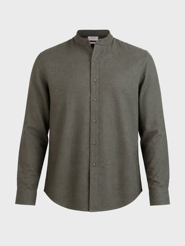 Men's Olive Relaxed Fit Solid Casual Shirt