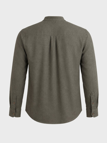 Men's Olive Relaxed Fit Solid Casual Shirt