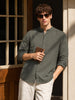 Men's Olive Relaxed Fit Solid Casual Shirt