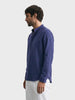 Men's Navy Blue Relaxed Fit Solid Casual Shirt