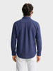 Men's Navy Blue Relaxed Fit Solid Casual Shirt