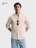 Men's Cream Relaxed Fit Solid Casual Shirt