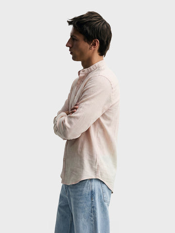 Men's Cream Relaxed Fit Solid Casual Shirt