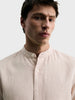 Men's Cream Relaxed Fit Solid Casual Shirt