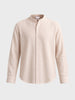Men's Cream Relaxed Fit Solid Casual Shirt
