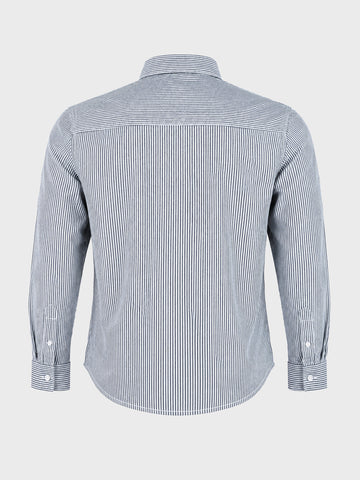 Men's Green Slim Fit Striped Casual Shirt