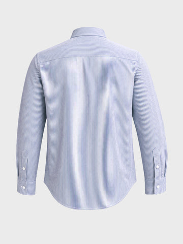Men's Blue Slim Fit Striped Casual Shirt