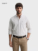 Men's Beige Slim Fit Striped Casual Shirt