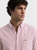 Men's Red Slim Fit Striped Casual Shirt
