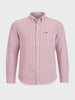 Men's Red Slim Fit Striped Casual Shirt