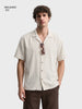 Men's Off White Relaxed Fit Solid Casual Shirt