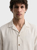 Men's Off White Relaxed Fit Solid Casual Shirt