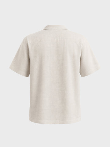 Men's Off White Relaxed Fit Solid Casual Shirt