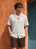 Men's Off White Relaxed Fit Solid Casual Shirt