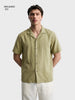 Men's Olive Relaxed Fit Solid Casual Shirt