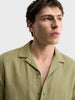 Men's Olive Relaxed Fit Solid Casual Shirt