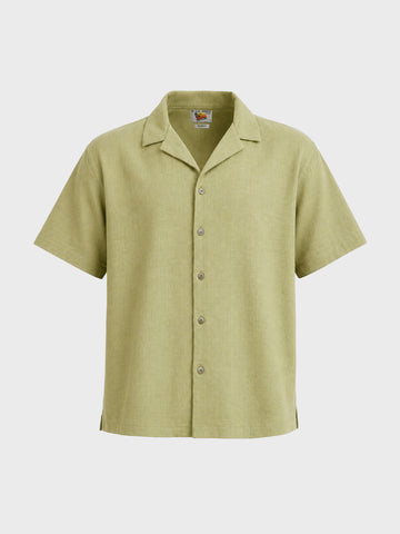 Men's Olive Relaxed Fit Solid Casual Shirt