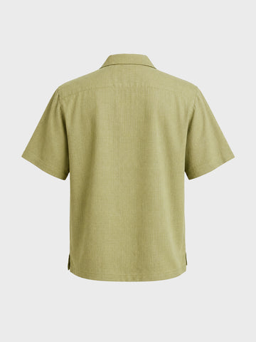 Men's Olive Relaxed Fit Solid Casual Shirt