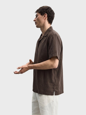Men's Brown Relaxed Fit Solid Casual Shirt