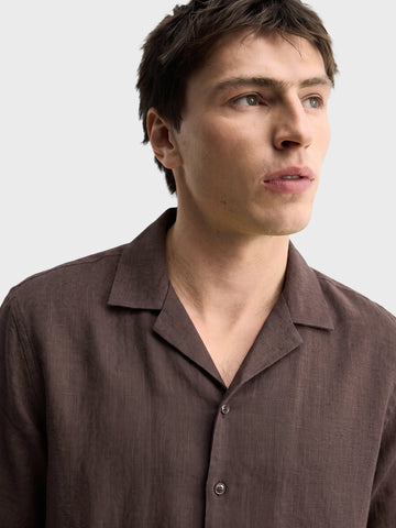 Men's Brown Relaxed Fit Solid Casual Shirt