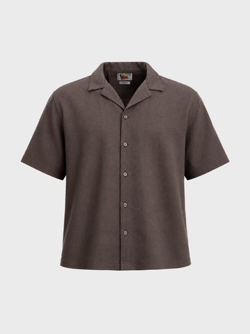 Men's Brown Relaxed Fit Solid Casual Shirt