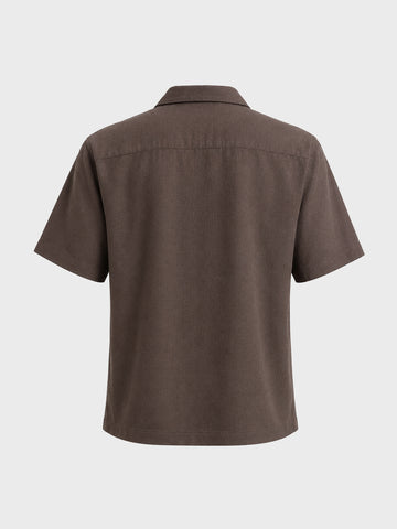 Men's Brown Relaxed Fit Solid Casual Shirt
