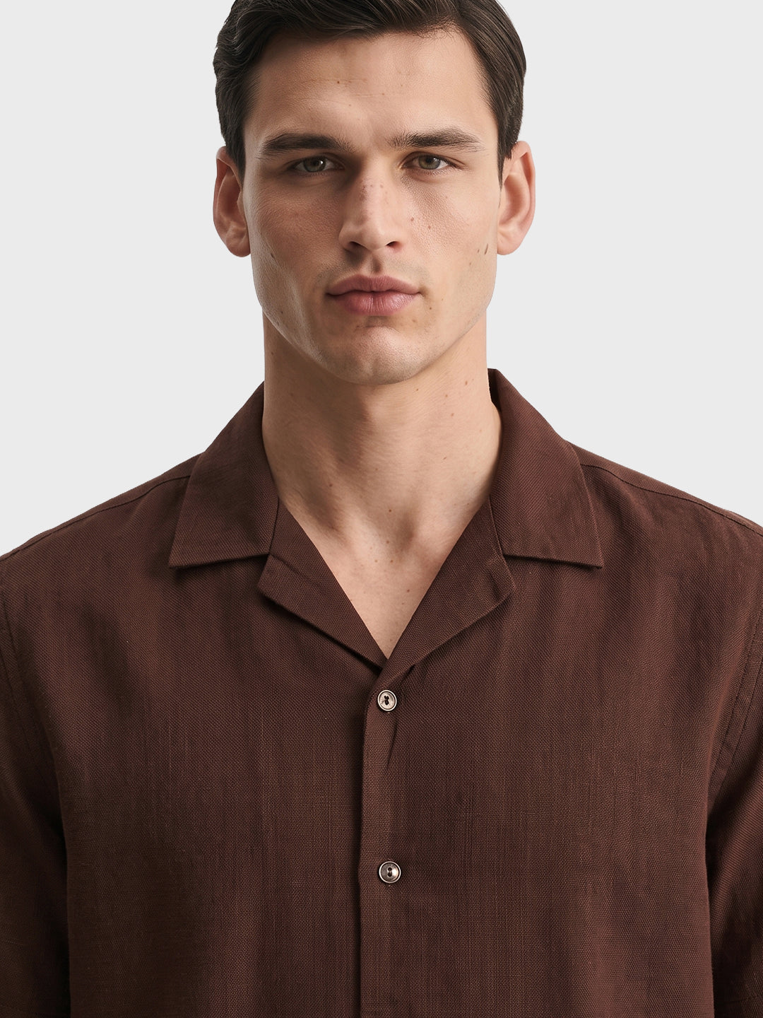 Men's Brown Relaxed Fit Solid Casual Shirt