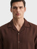 Men's Brown Relaxed Fit Solid Casual Shirt