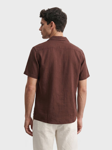 Men's Brown Relaxed Fit Solid Casual Shirt