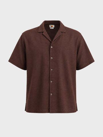 Men's Brown Relaxed Fit Solid Casual Shirt