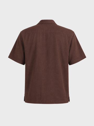 Men's Brown Relaxed Fit Solid Casual Shirt