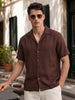 Men's Brown Relaxed Fit Solid Casual Shirt
