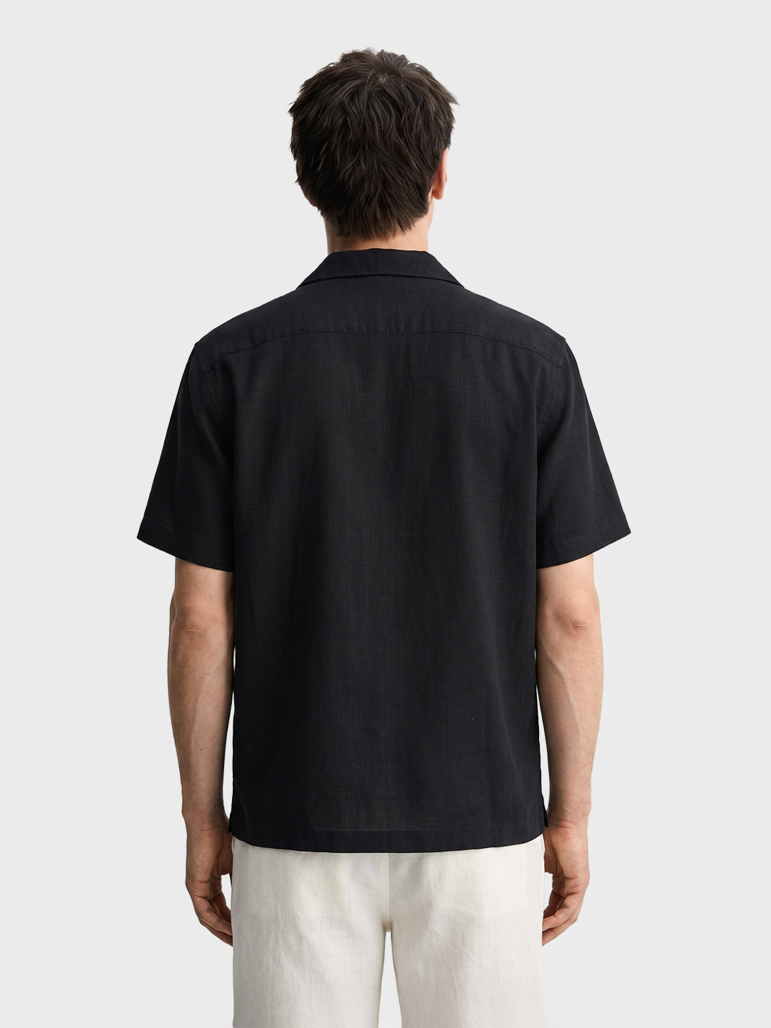 Men's Black Relaxed Fit Solid Casual Shirt