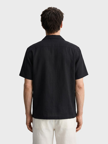 Men's Black Relaxed Fit Solid Casual Shirt