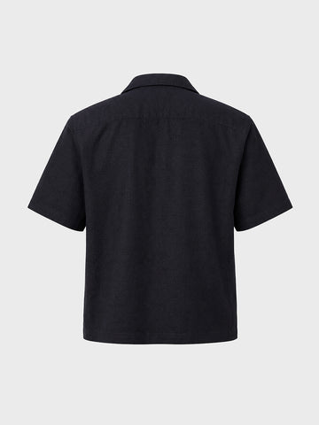 Men's Black Relaxed Fit Solid Casual Shirt