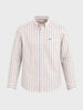 Men's Beige Slim Fit Striped Casual Shirt