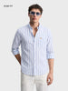 Men's Blue Slim Fit Striped Casual Shirt
